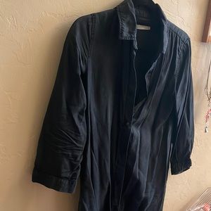 Zara Premium Collection Black Midi Button Down Dress, Size S